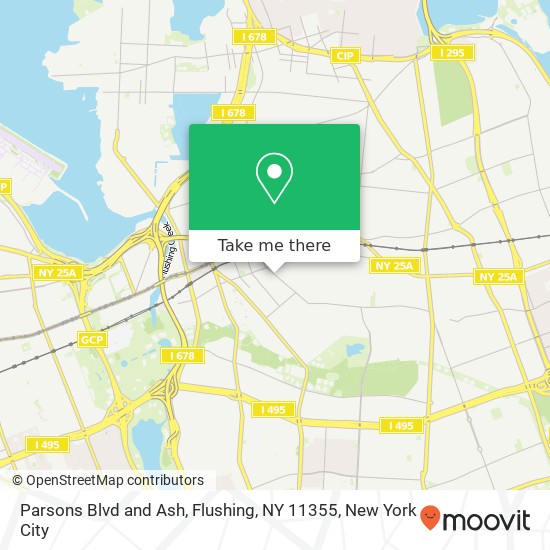 Parsons Blvd and Ash, Flushing, NY 11355 map