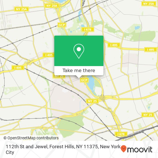 112th St and Jewel, Forest Hills, NY 11375 map