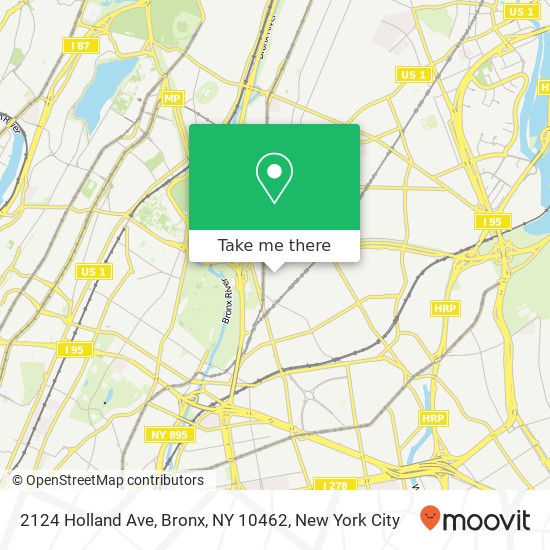 Mapa de 2124 Holland Ave, Bronx, NY 10462