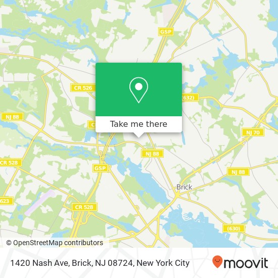 1420 Nash Ave, Brick, NJ 08724 map