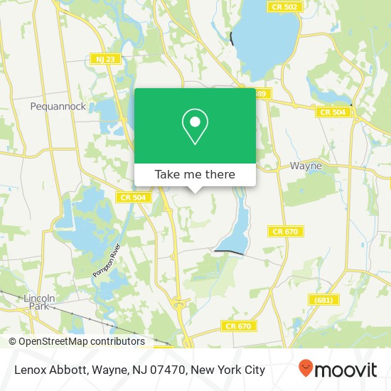 Mapa de Lenox Abbott, Wayne, NJ 07470