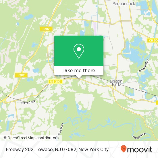 Mapa de Freeway 202, Towaco, NJ 07082