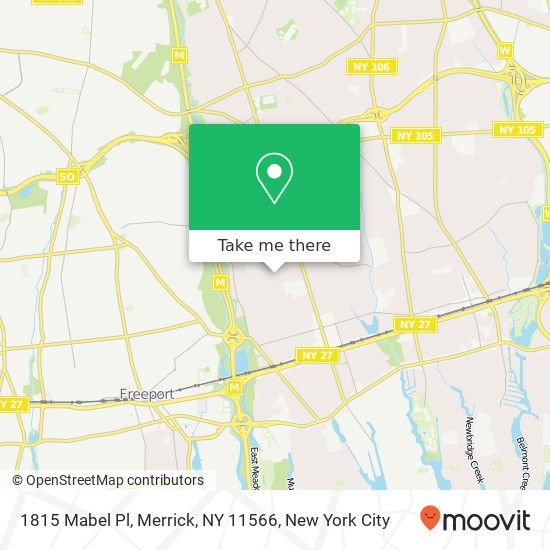 1815 Mabel Pl, Merrick, NY 11566 map