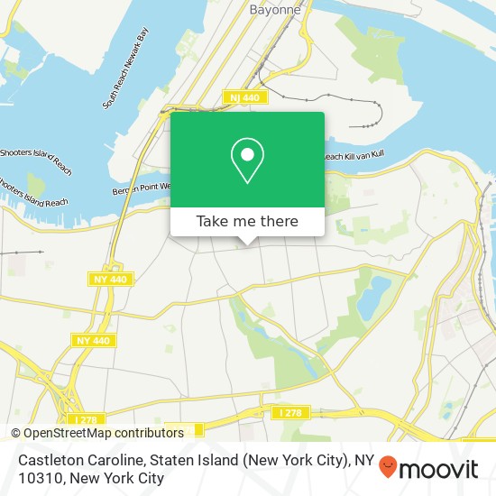 Mapa de Castleton Caroline, Staten Island (New York City), NY 10310