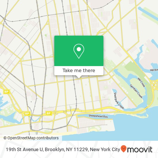 Mapa de 19th St Avenue U, Brooklyn, NY 11229