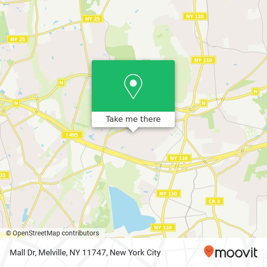 Mapa de Mall Dr, Melville, NY 11747