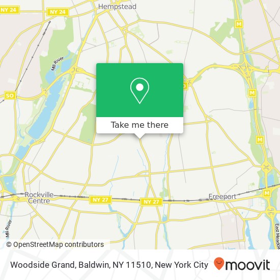 Mapa de Woodside Grand, Baldwin, NY 11510