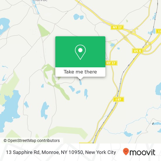 Mapa de 13 Sapphire Rd, Monroe, NY 10950