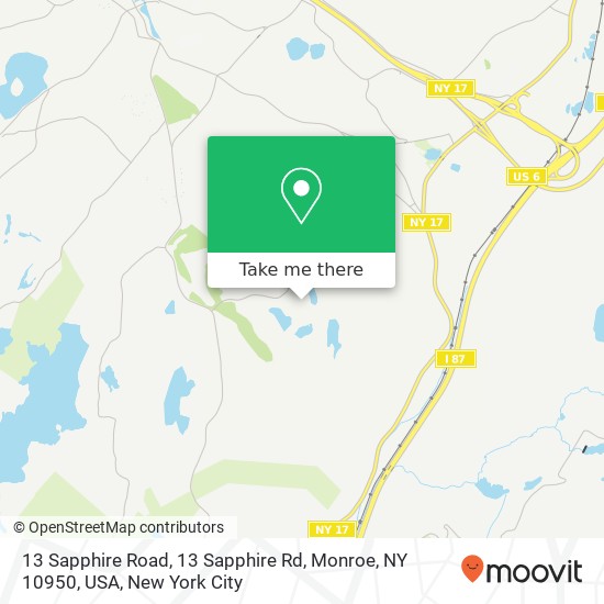 Mapa de 13 Sapphire Road, 13 Sapphire Rd, Monroe, NY 10950, USA