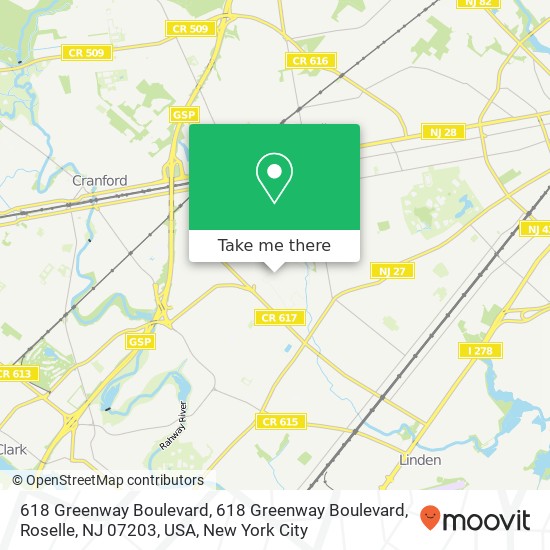 618 Greenway Boulevard, 618 Greenway Boulevard, Roselle, NJ 07203, USA map
