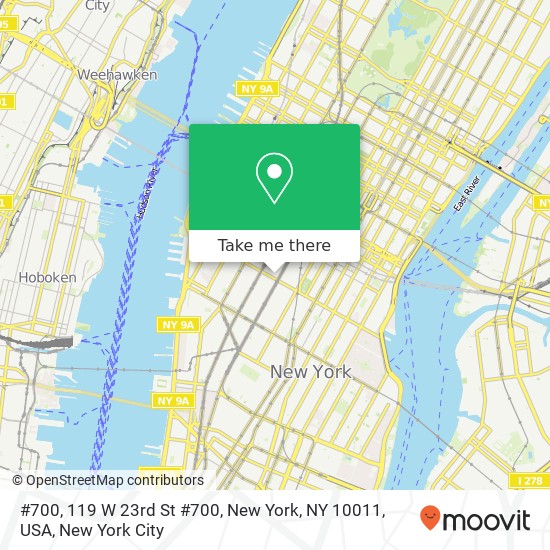 Mapa de #700, 119 W 23rd St #700, New York, NY 10011, USA