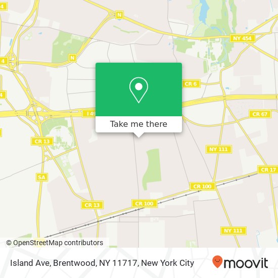 Mapa de Island Ave, Brentwood, NY 11717