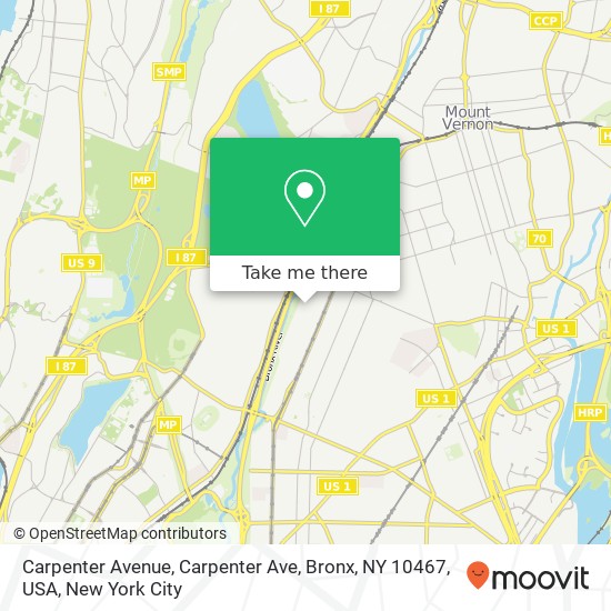 Carpenter Avenue, Carpenter Ave, Bronx, NY 10467, USA map