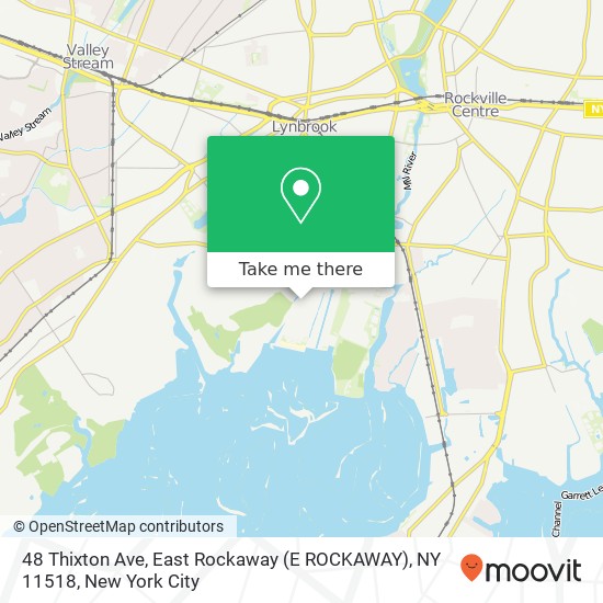 Mapa de 48 Thixton Ave, East Rockaway (E ROCKAWAY), NY 11518