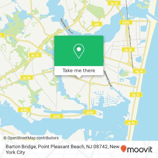 Mapa de Barton Bridge, Point Pleasant Beach, NJ 08742