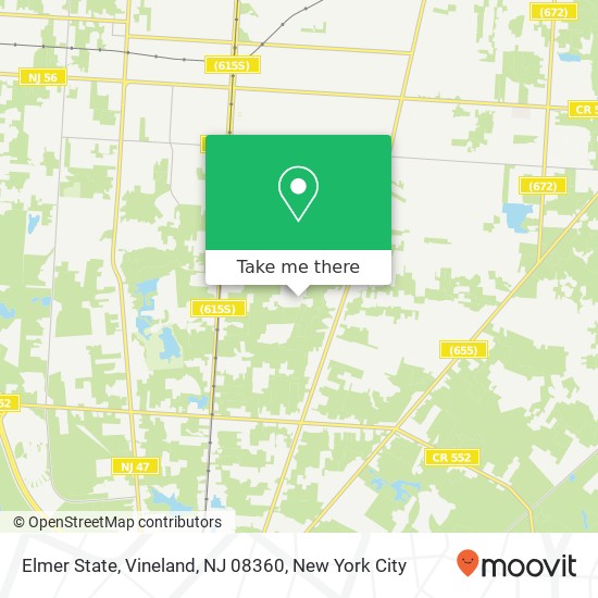 Mapa de Elmer State, Vineland, NJ 08360