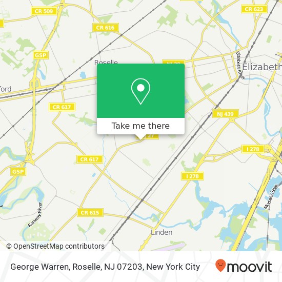 Mapa de George Warren, Roselle, NJ 07203