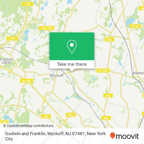 Mapa de Godwin and Franklin, Wyckoff, NJ 07481