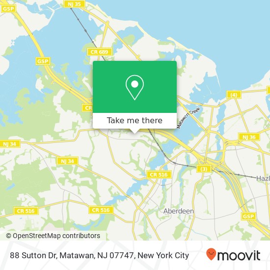 88 Sutton Dr, Matawan, NJ 07747 map