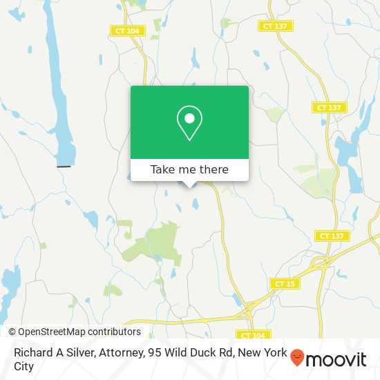 Richard A Silver, Attorney, 95 Wild Duck Rd map