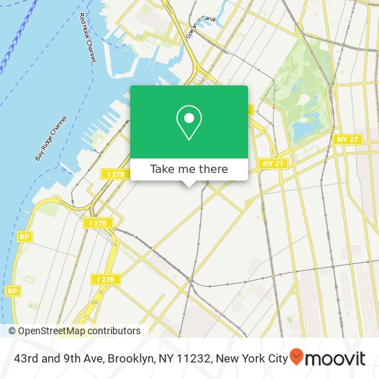 Mapa de 43rd and 9th Ave, Brooklyn, NY 11232
