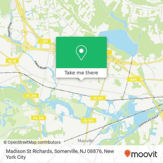 Mapa de Madison St Richards, Somerville, NJ 08876