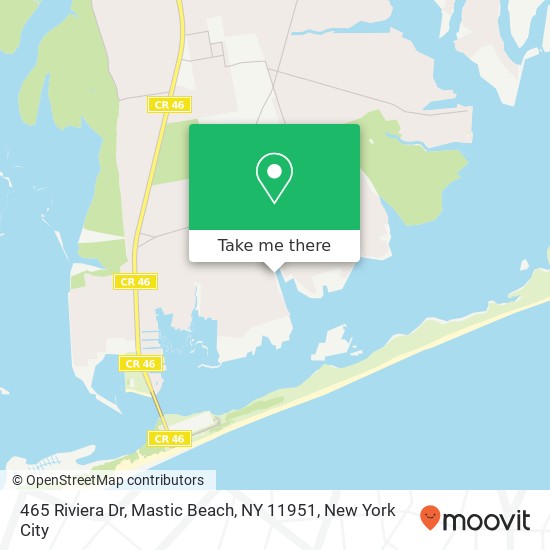 Mapa de 465 Riviera Dr, Mastic Beach, NY 11951