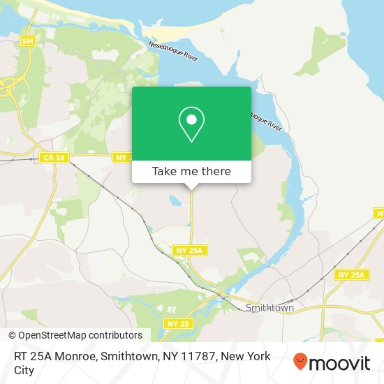 Mapa de RT 25A Monroe, Smithtown, NY 11787