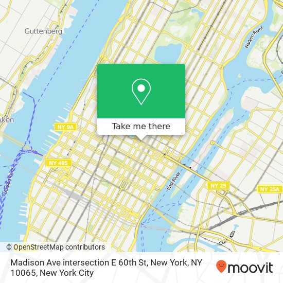 Madison Ave intersection E 60th St, New York, NY 10065 map