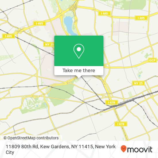 Mapa de 11809 80th Rd, Kew Gardens, NY 11415