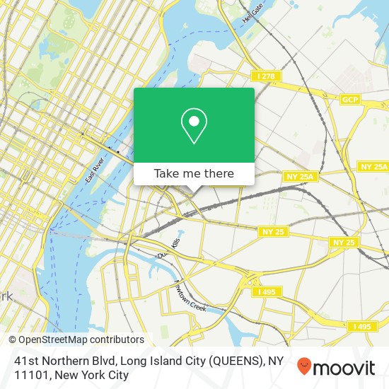 Mapa de 41st Northern Blvd, Long Island City (QUEENS), NY 11101