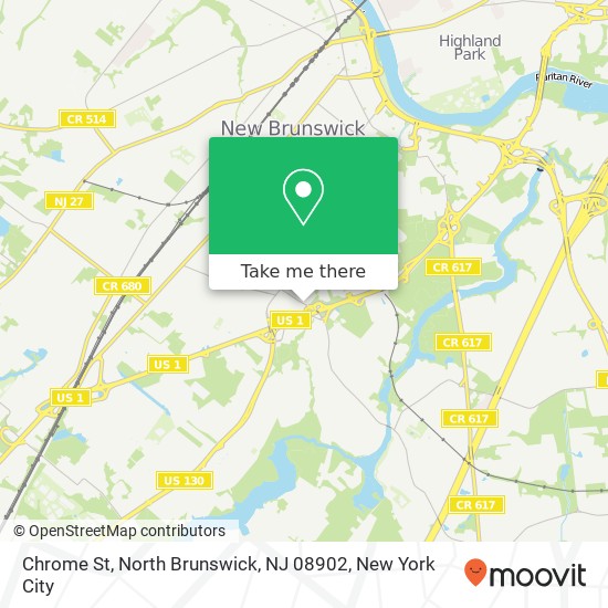 Mapa de Chrome St, North Brunswick, NJ 08902