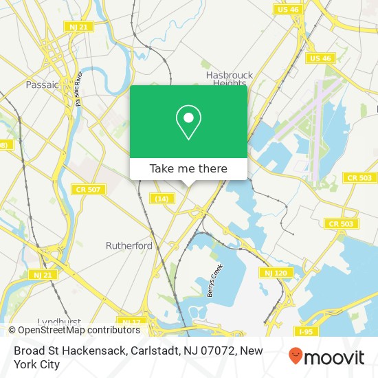 Mapa de Broad St Hackensack, Carlstadt, NJ 07072