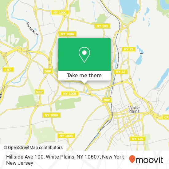 Mapa de Hillside Ave 100, White Plains, NY 10607