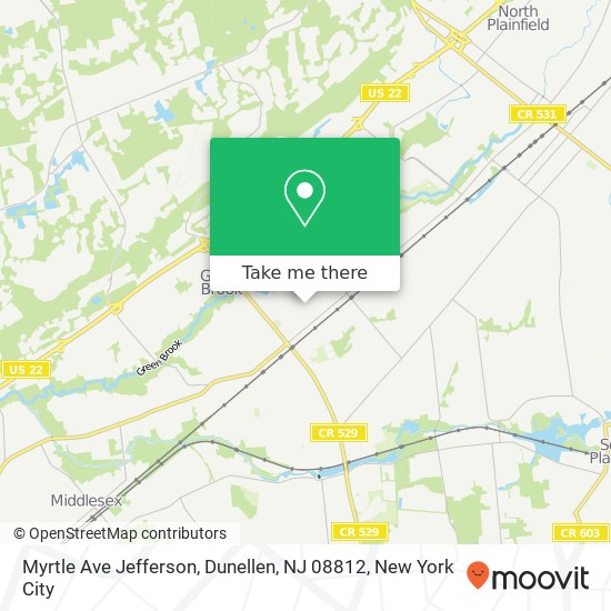 Mapa de Myrtle Ave Jefferson, Dunellen, NJ 08812