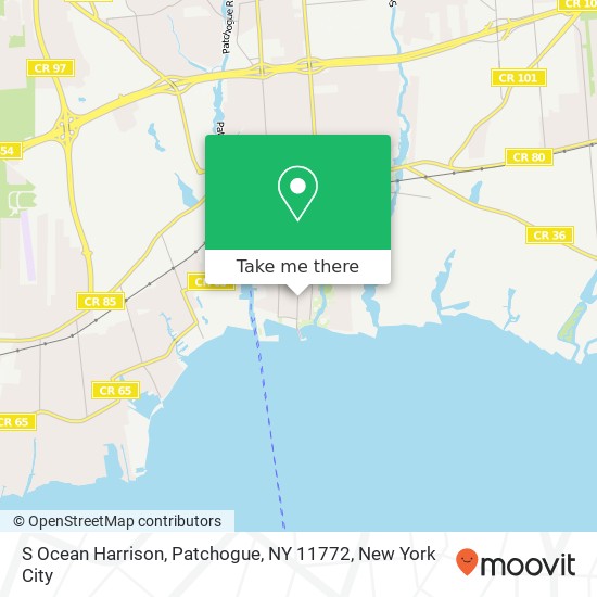 Mapa de S Ocean Harrison, Patchogue, NY 11772