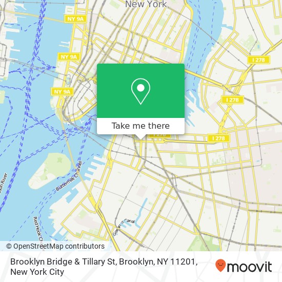 Brooklyn Bridge & Tillary St, Brooklyn, NY 11201 map