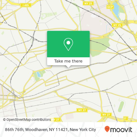 Mapa de 86th 76th, Woodhaven, NY 11421