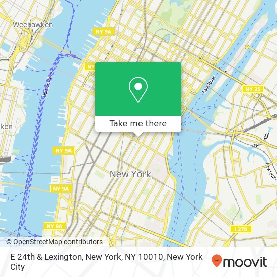 Mapa de E 24th & Lexington, New York, NY 10010