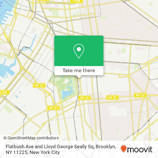Flatbush Ave and Lloyd George Seally Sq, Brooklyn, NY 11225 map