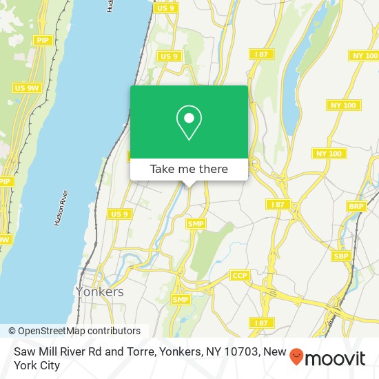 Mapa de Saw Mill River Rd and Torre, Yonkers, NY 10703