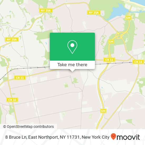 Mapa de 8 Bruce Ln, East Northport, NY 11731