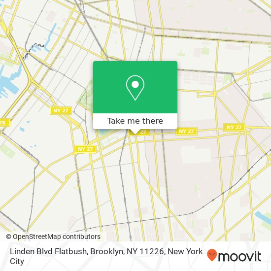 Mapa de Linden Blvd Flatbush, Brooklyn, NY 11226