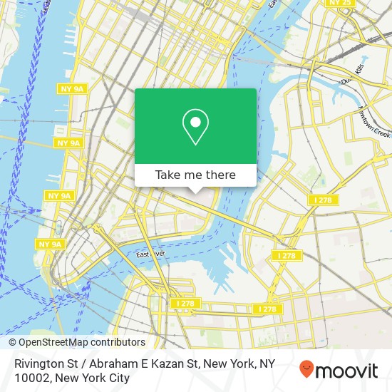 Mapa de Rivington St / Abraham E Kazan St, New York, NY 10002