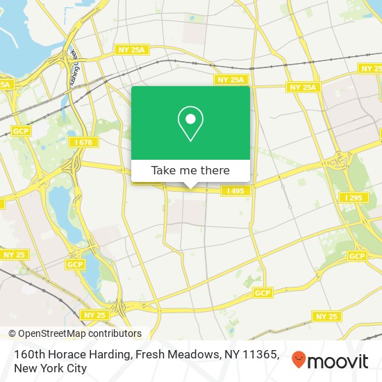 Mapa de 160th Horace Harding, Fresh Meadows, NY 11365