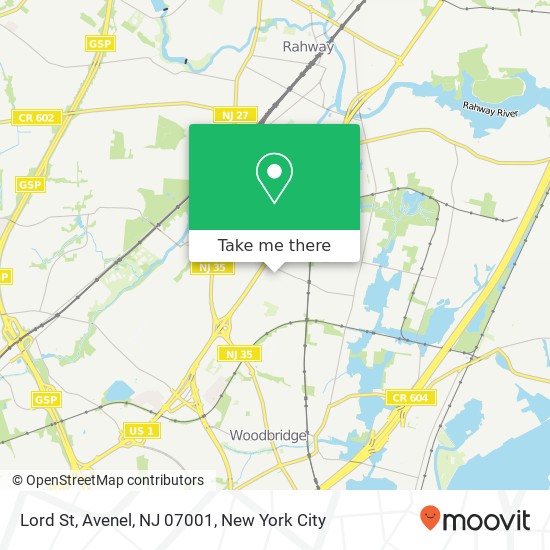 Mapa de Lord St, Avenel, NJ 07001