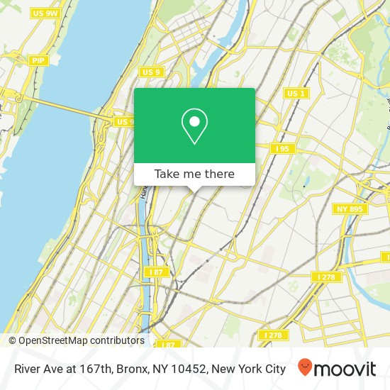 River Ave at 167th, Bronx, NY 10452 map
