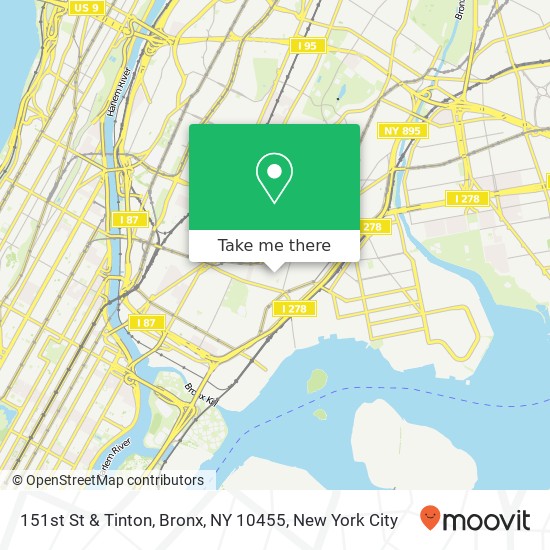 Mapa de 151st St & Tinton, Bronx, NY 10455