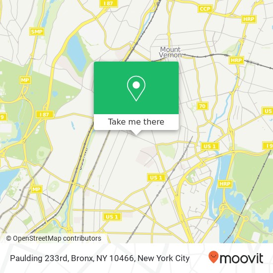 Mapa de Paulding 233rd, Bronx, NY 10466