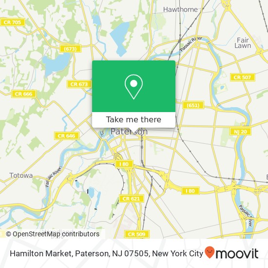 Mapa de Hamilton Market, Paterson, NJ 07505